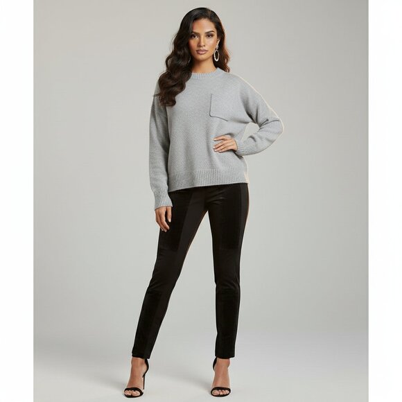 Revolve One Teaspoon Classic Cotton Chunky Knit Sweater Gray Marle Oversized XXS - Picture 1 of 15